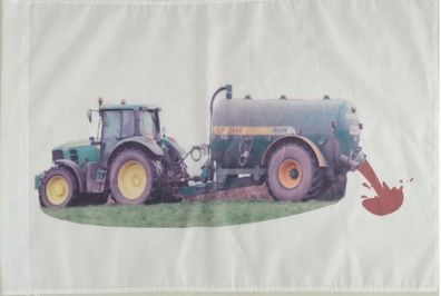 John Deere Tractor Flag with Slurry Spreader 3ft x 2ft.