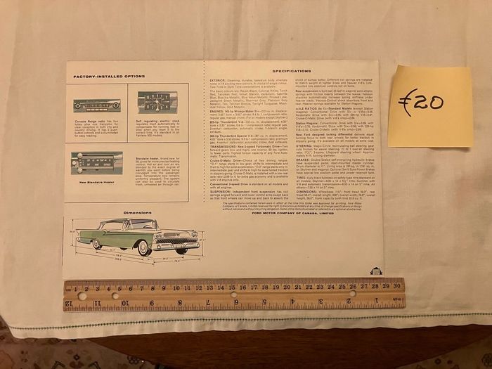 American car brochures. 1950s, 1960s and 1980s
