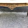 Vintage big oval marble top coffee table on metal base Image 4