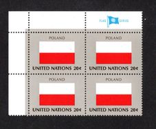 1984 United Nations New York Poland National Flag (part of flag series) Block of 4Mint Never Hinged (MNH)