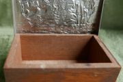 Vintage Wooden Cigarette Box with ship galleons decoration