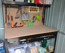 Work bench with drawer and storage