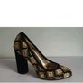 Le Babe Mirror 5019 Black Gold Embroidered Block Heel Court Shoes EU36 BNIB CAN POST Image 4