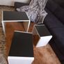 BRAND NEW 3 Set Unit Black Tempered Glass Table Top Side End Image 7