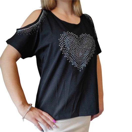 Tops Women Coldshoulder heart