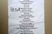 Eric Bell signed concert set list Thin Lizzy Rock