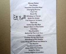 Eric Bell signed concert set list Thin Lizzy Rock
