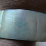 Vintage 80's Mother of Pearl Shell Striped Wide Classic Chunky Bangle Bracelet Image 6