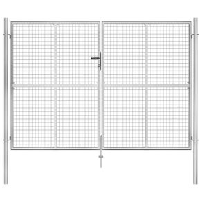 Garden Gate Galvanised Steel 306x225 cm Silver