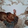 XL Antique Turkey Serving plate platter Image 2