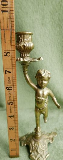 Vintage French Brass Cherub Candelabra, Antique Brass Candle Holders, Vintage Candlestick, Art Nouveau Brass Candlesticks