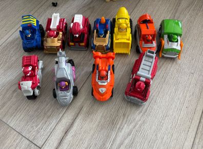 Paw patrol figures and cars