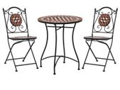3 Piece Mosaic Bistro Set Ceramic Tile Terracotta