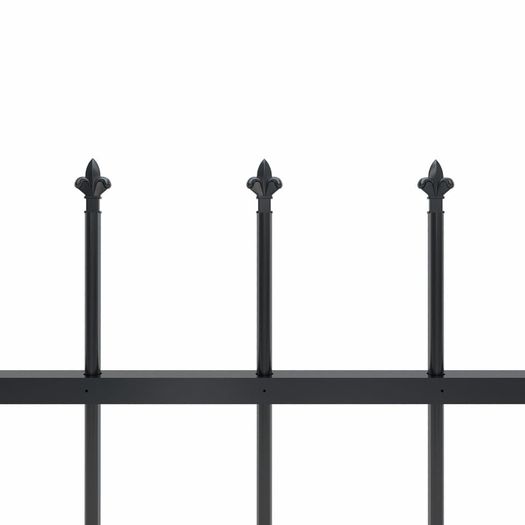 Garden Fence with Spear Top Steel 17x1 m Black