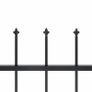 Garden Fence with Spear Top Steel 17x1 m Black Image 4