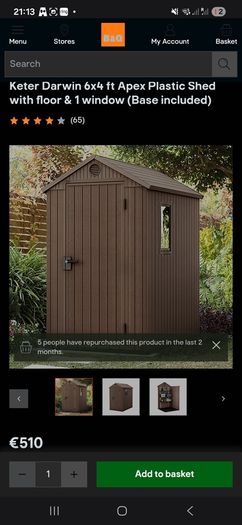 Keter 6x4 plastic shed