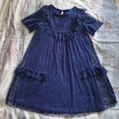 Girls dress - Navy with sparkles Age 6-7