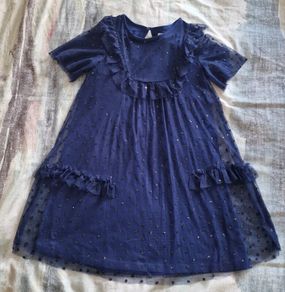 Girls dress - Navy with sparkles Age 6-7