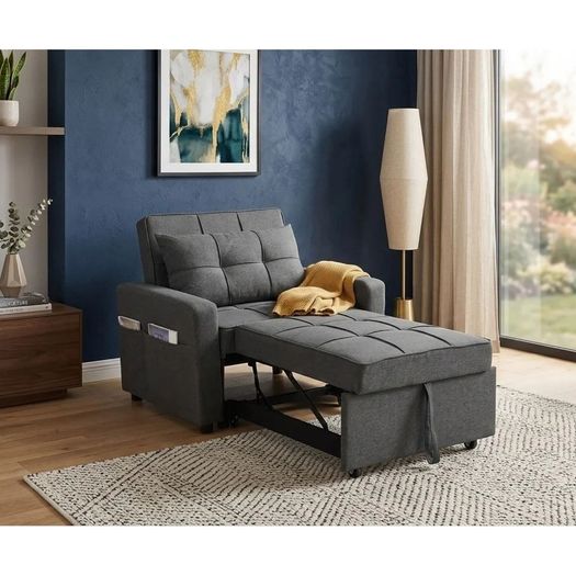 New Arrival, Grey 1 Seater Sofa Bed, Pabs