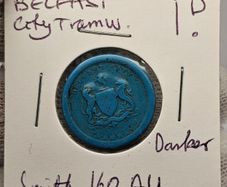 Belfast City 1d Tramways Plastic Token