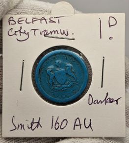 Belfast City 1d Tramways Plastic Token
