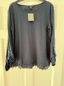 Navy Lace Top