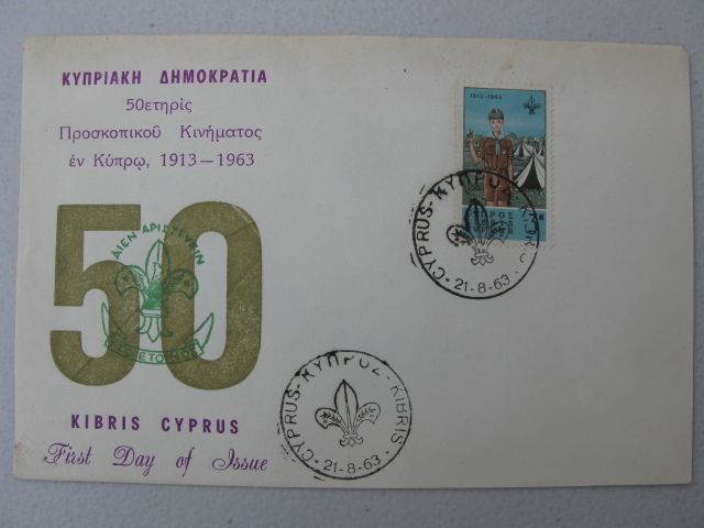 Stamps, Cyprus, 50th Anniversary Scouting 1913 - 1963