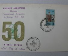 Stamps, Cyprus, 50th Anniversary Scouting 1913 - 1963