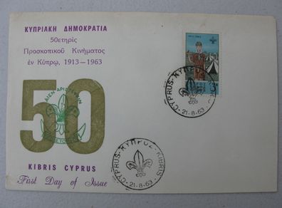 Stamps, Cyprus, 50th Anniversary Scouting 1913 - 1963