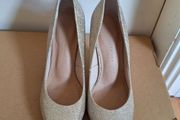 M&amp;S high heels gold size 5