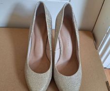M&S high heels gold size 5