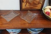 intage Retro Mid Century Modern Atomic Design Chance Brothers Fiestaware Set of Two Small Rectangular Dishes with Gilt Edging in the Very Rare Night Sky Pattern from 1957