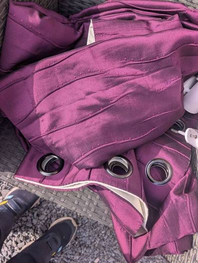 purple curtains