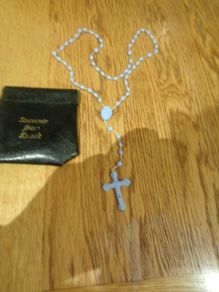 Blue Rosary Beads and Purse from Knock for Sale