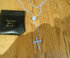 Blue Rosary Beads and Purse from Knock for Sale