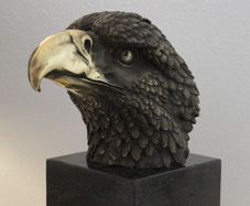 Archibald Thorburn (1860-1935) Eagle Head Sculpture (20cm, 4kg) - Bronze, Marble, Signed