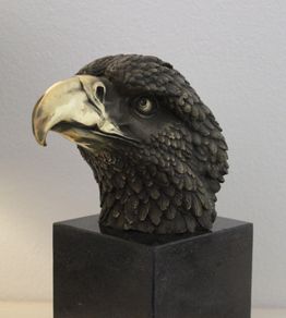Archibald Thorburn (1860-1935) Eagle Head Sculpture (20cm, 4kg) - Bronze, Marble, Signed