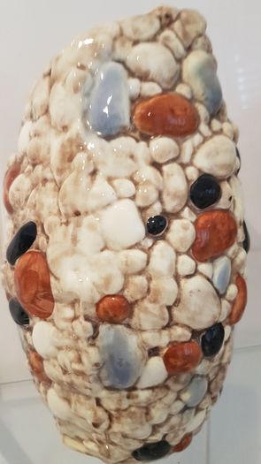 Pair Sylvac Pebble Range Vases. c1950s.Hand-Painted.