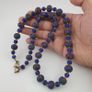 Antique Venetian Style Green Thosuand Eyes Glass & Blue Chevron Glass Beads Necklace Image 10
