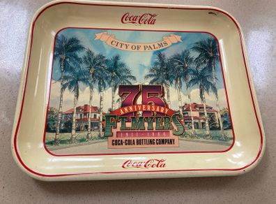 Coca Cola Metal Tray 75 Anniversary FT. Myers