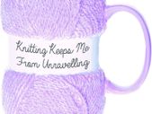 MU3049 Keeps Me from Unraveling Novelty Knitting Mug , Ceramic, 12oz