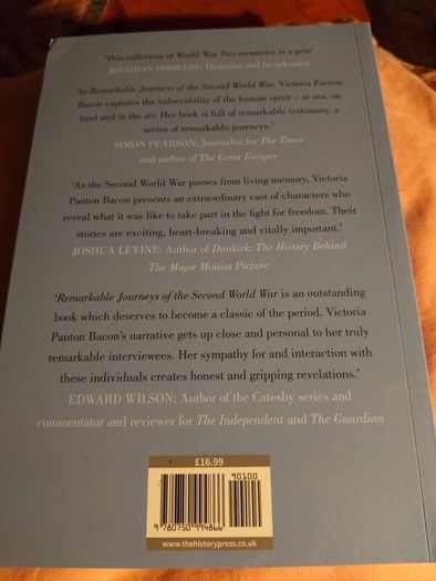 Remarkable Journeys of the second world war. Victoria Panton Bacon. Brand new book pristine condition.