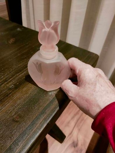 Beautiful pink vintage bottle.