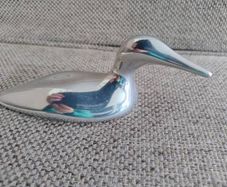 Hoselton Aluminium Sculpture Figurine vintage circa 1970 signed #1555 made in Canada Loon Duck Goose Fowl in very good condition see all photos FREE STANDARD POSTAGE INCLUDED