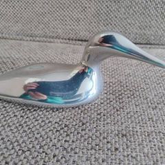 Hoselton Aluminium Sculpture Figurine vintage circa 1970 signed #1555 made in Canada Loon Duck Goose Fowl in very good condition see all photos FREE STANDARD POSTAGE INCLUDED