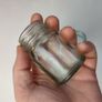 234 - Set of 3 Vintage Clear Glass Bottom Embossed Letters Science Medicine Pills Chemicals Collectible Decorative Jars Image 2