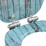 WC Toilet Seats 2 pcs with Soft Close Lids MDF Old Wood Design Image 7