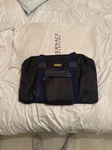 VERSACE PAFUMS Men's Large Black & Blue Sports / Travel / Weekender / Gym Bag