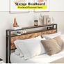 King Size Bed Frame with Storage Wooden Headboard Image 8