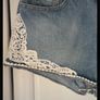 shorts miss selfridge size 10 denim shorts with lace detail button opening Image 9